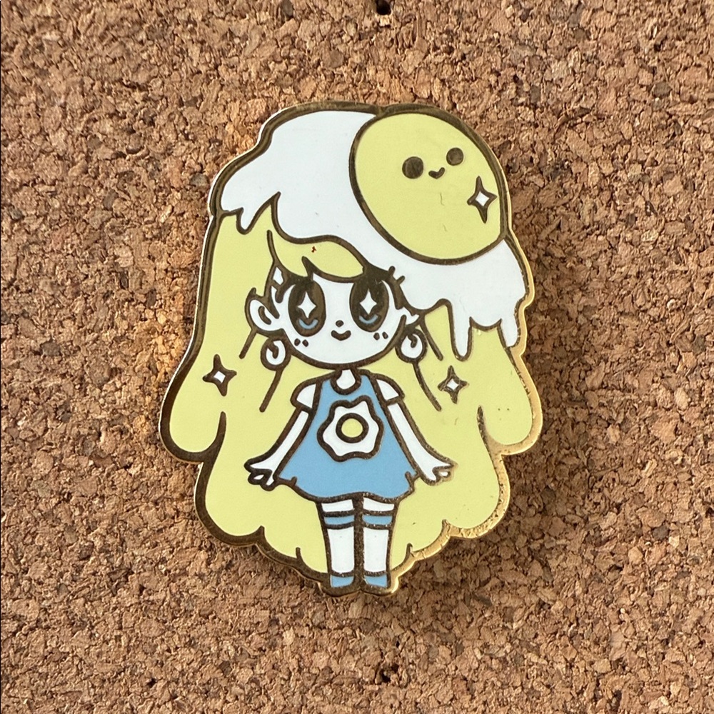 Cute Egg Theme Girl Enamel Pin
